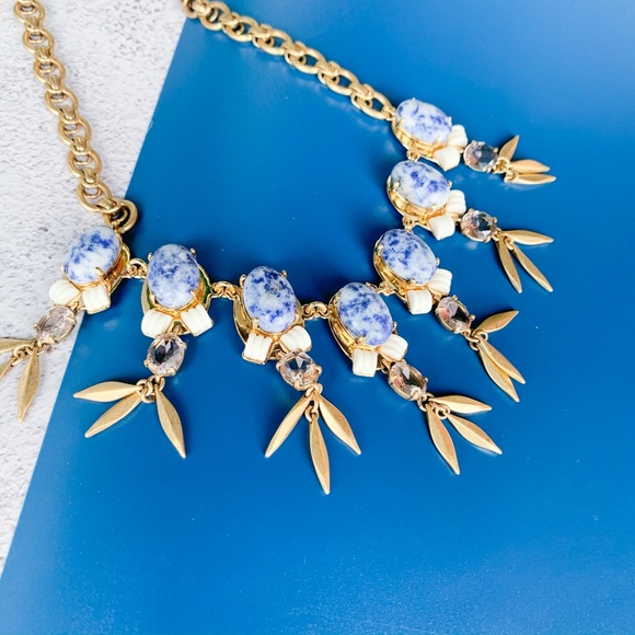 J Crew Blue Stone Statement Necklace 